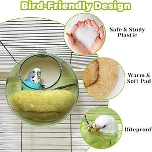 Nido Transparente Resistente a Mordeduras para Pájaros, Casa para Pájaros Colgante y Lavable, Cabaña Cálida de Felpa para Periquitos, Canarios y Loros - Product Image 5