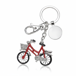 Portachiavi a Forma di Bicicletta con Moschettone Promozionale Senza Confezione - Product Image 2