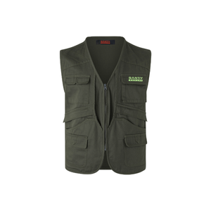 Extérieur Hommes Multi Poche Coton Orange Sans Manches Respirant Chasse Gilet Pêche Sport Photographie Veste Débardeur - Product Image 6