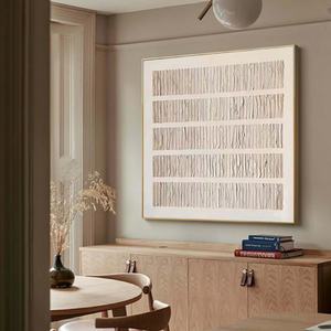 Arte Mural Moderno y Neutral, Arte Mural 3D, Lienzo Texturizado Neutral, Arte Wabi Sabi para Decoración Moderna del Hogar y Galería - Product Image 5