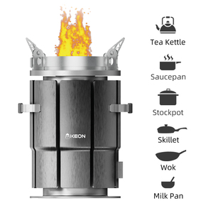 Keon מותאם אישית נירוסטה שריפת תנור עיצוב מודרני תנור ללא עשן עבור וילה עבור קמפינג עץ או פחם הספק - Product Image 2