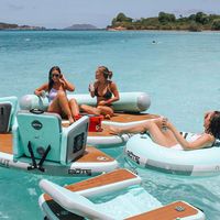 Équipement de jeu d'eau d'été Offres Spéciales chaise flottante gonflable de l'eau chaise de hangout plate-forme de bain avec Eva teck
