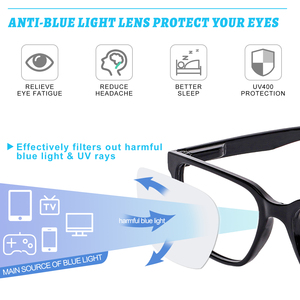 Lunettes <span class=keywords><strong>de</strong></span> lecture rectangulaires anti-lumière bleue pour hommes, noires, transparentes, marron, 3 couleurs au choix - Product Image 3
