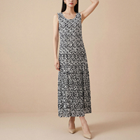 Robe longue plissée trapèze légère en crêpe à motif floral pour femme, style décontracté et classique, directement de l'usine