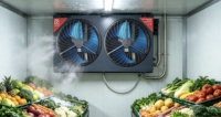 Unité complète de stockage frigorifique intégrée avec groupe de condensation, refroidisseur d'air et contrôleur intelligent pour chambres froides, congélateurs et salles de refroidissement