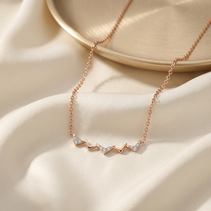 High Quality Wholesale Link Chain Minimalist Necklace Collection 18K <b>Solid</b> Rose <b>Gold</b> Real Natural Diamond <b>Pendant</b> Necklaces - Product Image 4