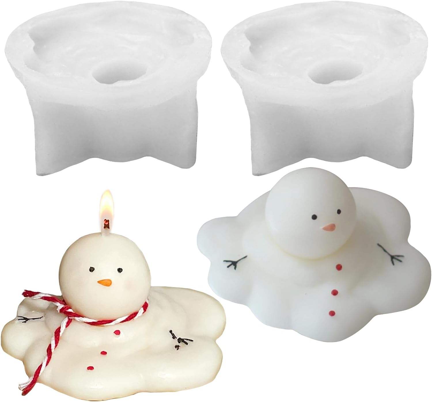 2pcs melting snowman