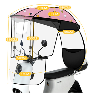 Thickened Transparent E-Scooter Canopy - Windproof Sun Protection Rain <strong>Shed</strong> Foldable Quick-Release <strong>for</strong> E-Bike <strong>Motorcycle</strong> - Product Image 4