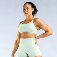 Soutien-gorge de sport Yoga à dos croisé, maintien élevé, en nylon haute élasticité, sans coutures, pour femme, idéal pour la gym et l'entraînement, personnalisable avec logo
