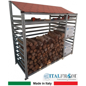 Capanno Modulare in Legno Italfrom L218 cm Autoportante in Acciaio Zincato con 4 Ripiani di Stoccaggio Modulo Iniziale M1=60+ - Product Image 3