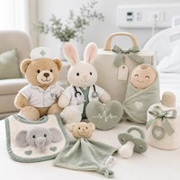 Ensemble de jouets en peluche personnalisés pour bébés : ours infirmière, lapin docteur, couverture de sécurité, poupée en peluche – Fabrication en usine