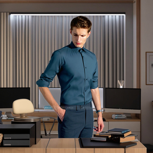 <span class=keywords><strong>Camisa</strong></span> de estilo clásico para hombre, tela importada italiana de alta calidad, <span class=keywords><strong>cuello</strong></span> rígido, <span class=keywords><strong>traje</strong></span> de caballero, Interior con personalización de alta gama - Product Image 5