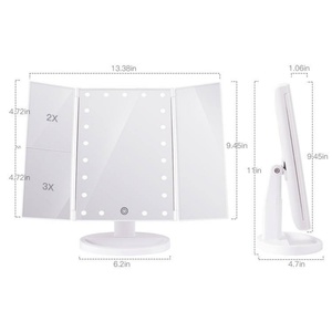 Magnification <b>Makeup</b> <b>Mirror</b> Led Tri-fold Lighted <b>Mirror</b> Vanity Cosmetic <b>Mirrors</b> With Light - Product Image 4