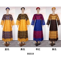 Robes africaines personnalisées H&D BS019 pour femmes, robe longue traditionnelle brodée en Bazin, robe maxi tendance