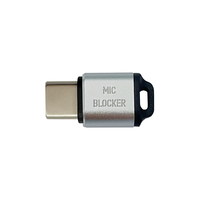 Bloqueur de son mobile pour microphone USB-C argenté pour la sécurité de l'audio et des données-protecteur de confidentialité pour ordinateurs portables, smartphones, ordinateurs
