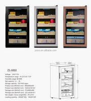 Humidor à cigares en bois de cèdre espagnol avec refroidissement par compresseur, contrôle indépendant de l'humidité, porte en acier inoxydable, 86L