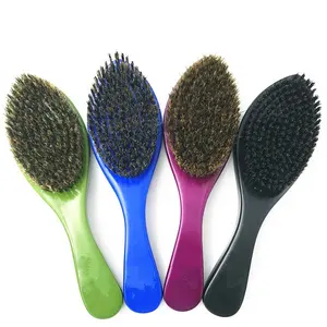 Manufacturers professional hair brush 360 Wave wooden 100% boar bristle beard brush wholesale