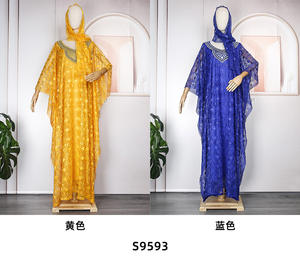 Abito caftano africano Plus Size in pizzo per le donne tradizionale Boubou nigeriano con abito interno - Product Image 2