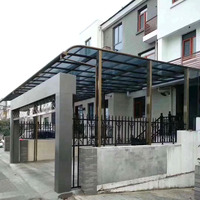 Auvent de balcon, auvent de terrasse extérieur, résistant au vent, structure en aluminium + panneau en polycarbonate