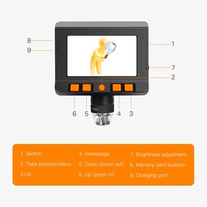 Nouveau microscope numérique 1080P P110 pour la réparation de téléphones mobiles, grossissement 1000X, écran 4,3 pouces, rotation à 180 degrés, 8 LED avec support relevable - Product Image 5
