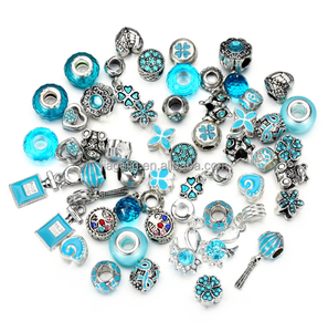 50 Piece Set Metal Charms Different Designs Per Bag <strong>Large</strong> Hole Alloy Glass <strong>Beads</strong> for <strong>Bracelet</strong> Making - Product Image 3