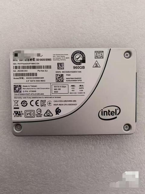 Intel SSD D3-S4510 Series 960GB 2.5" 6Gb/s SATA III Internal SSD for Server Refurbished 1 Year Warranty 600MB/s Metal Shell