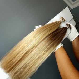 Extensiones de Cabello Humano Remy 100% de Dragonbeauty Factory, Cabello Ruso con Mechas, Extensiones de Cabello con Punta I, Pre-Adheridas con Queratina - Product Image 3