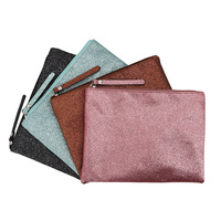 Mode Logo personnalisé petit paillettes Bling porte-monnaie avec pochette à fermeture éclair sac de rangement pour voyage maquillage cosmétiques