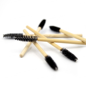 Brosse à mascara jetable en bambou avec poils en nylon, applicateur pour extensions de cils et maquillage des sourcils - Product Image 2