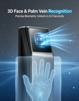 Serrure intelligente biométrique de sécurité domestique pour application Steel Cloud, prise en charge de la reconnaissance faciale entièrement automatique, empreinte digitale, mot de passe, serrure Tuya