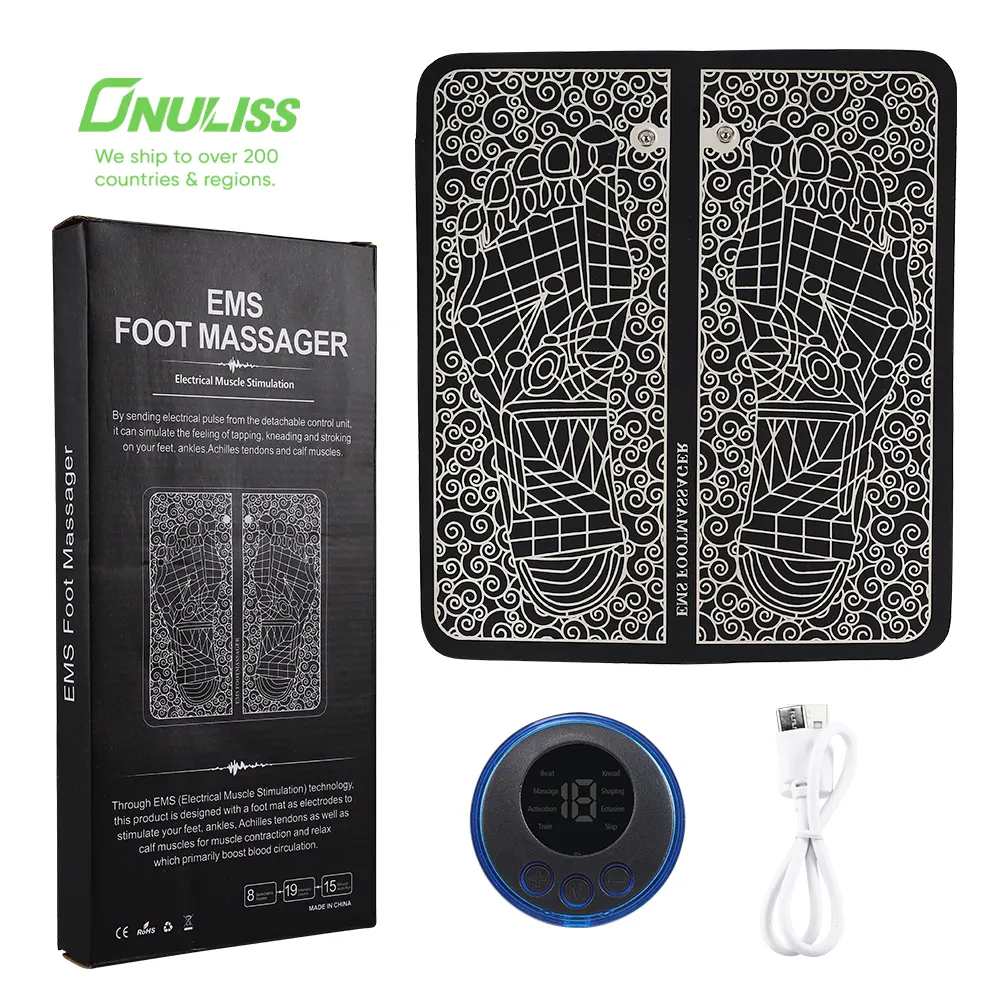 Coussin de massage USB portable pliable à usage domestique EMS Tapis de massage des pieds Dispositif de circulation des pieds