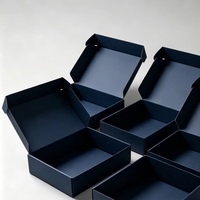 Boîtes d'emballage bleu marine sur mesure de luxe, boîte d'expédition personnalisée avec finition mate pour l'expédition de vêtements, vente en gros, usine chinoise