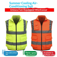 Gilet Riflettente per Uomo e Donna - Abbigliamento Estivo Rinfrescante e Resistente al Calore per Esterni con Ventola di Raffreddamento