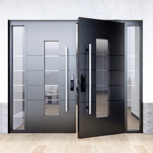 <span class=keywords><strong>Porte</strong></span> double principale de villa en métal de sécurité, dernier design, haute qualité, avec fenêtre latérale, pour l'Angleterre - Product Image 1