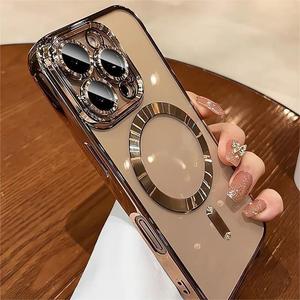 Custodia per Telefono con Cornice in Gomma Morbida Magnetica per <span class=keywords><strong>iPhone</strong></span> 17 Air 12 11 <span class=keywords><strong>13</strong></span> 14 Plus 15 16 <span class=keywords><strong>Pro</strong></span> Max, <span class=keywords><strong>Protezione</strong></span> Lenti, Lussuosa e Antiurto - Product Image 2