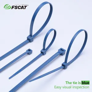 FSCAT Plastic Magnetic Metal Detectable Cable Nylon Wire Ties 7.8inch Fastening Tie Wrap Tool Self-locking Zip Ties