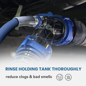 Rinceur de réservoir <span class=keywords><strong>pour</strong></span> <span class=keywords><strong>caravane</strong></span> RV avec adaptateur <span class=keywords><strong>d</strong></span>'évacuation en plastique transparent et joint intégré, entrée <span class=keywords><strong>d</strong></span>'<span class=keywords><strong>eau</strong></span> RV <span class=keywords><strong>pour</strong></span> l'assainissement - Product Image 2