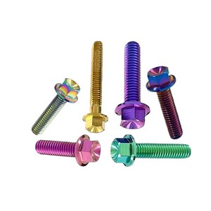 DIN tiêu chuẩn hợp kim Titan Hex bu lông mặt bích kẽm PVD lớp phủ M6 <span class=keywords><strong>M8</strong></span> M10 Kích cỡ bu lông lục giác dùng trong công nghiệp 25mm 20mm 16mm - Product Image 2