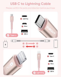 Cable de Carga Rápida Personalizado SUNGUY Tipo-C de 20W, Trenzado de Nailon, Ecológico y Duradero para Teléfonos Móviles - Product Image 5