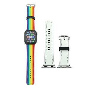 Bracelet de montre en silicone et cuir PU pour Apple Watch, sublimation par transfert thermique, bracelet de montre intelligente - Product Image 6