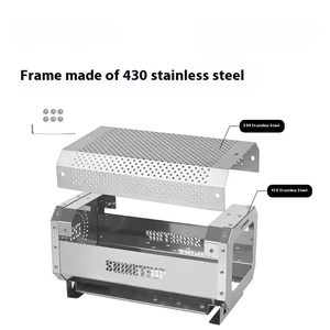 Stufa <span class=keywords><strong>a</strong></span> razzo essenziale in acciaio inox per l'inverno campeggio all'aperto <span class=keywords><strong>legna</strong></span> da ardere e barbecue Grill per la cucina del campo - Product Image 6