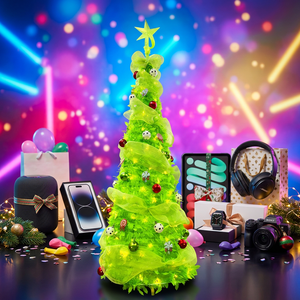 Set Albero <span class=keywords><strong>di</strong></span> Natale Artificiale Pre-Decorato 100% Lucky, Scatola Misteriosa con Elettronica, Smartwatch con Display a Sorpresa - Product Image 2