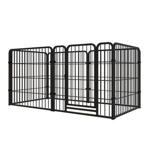 Clôture pour chien, rectangulaire, facile à assembler, pour chiens de petite, moyenne et grande taille, blanc et noir, 50x50 à 100x120 cm - Product Image 2