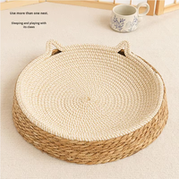 Griffoir pour chat en rotin et sisal toutes saisons, lit-nid durable, grand modèle rond, ne perd pas ses fibres