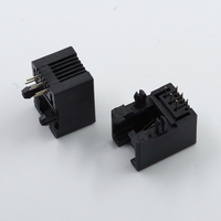 JISJACK JS-53 Seri 6P6C RJ11 RJ12 Jack Modular Panel Mount Tanpa Pelindung Fosfor Bronze 6-Pin 2-Baris Konektor Telepon
