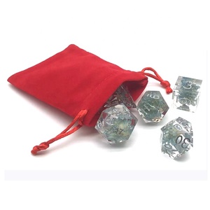 Petit MOQ 7 pièces, dés à arêtes vives en résine transparente à motif floral, polyédriques pour jeux de table DND <span class=keywords><strong>5E</strong></span> - Product Image 5