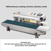 Machine de scellage continue semi-automatique horizontale pour sachets en plastique, poly/PE, aluminium, feuille d'aluminium