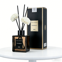Flacon diffuseur de parfum en verre transparent carré vide de 50 ml avec bouchon pour aromathérapie