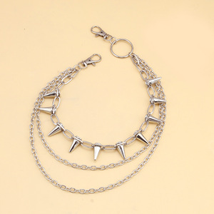Cadena de cintura unisex Yuelyueli de aleación de zinc con púas, estilo punk, multicapa, para fiestas, hip hop, cadena corporal de moda. - Product Image 2
