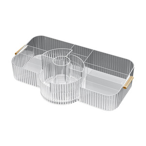 Rotating Cosmetic Storage Box Transparent Desktop Organizer Large Capacity For Makeup Skincare Perfume Storage - Product Image 3